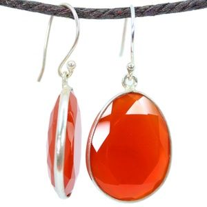 Carnelian Large Oval Earrings